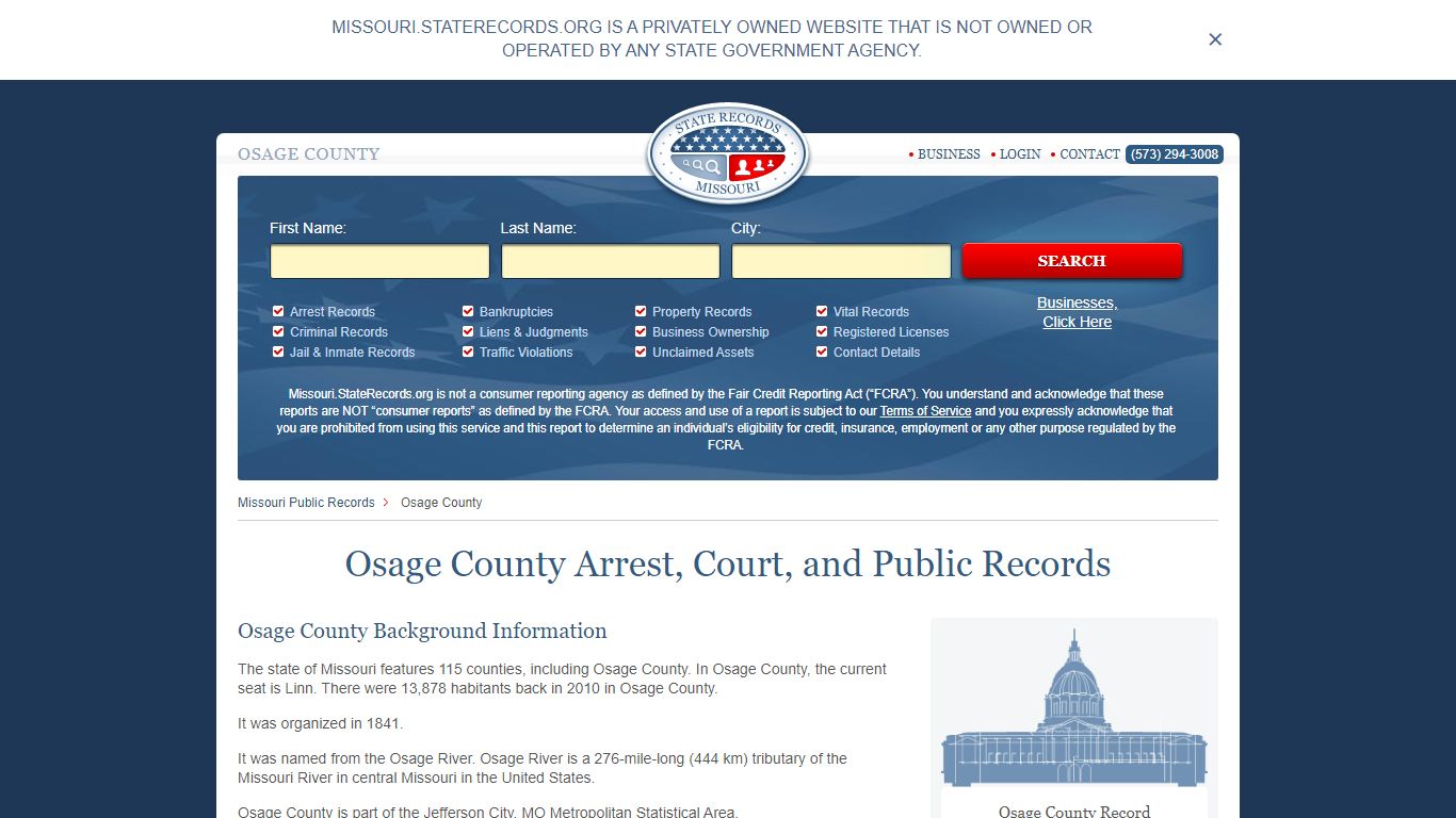 Osage County Arrest, Court, and Public Records